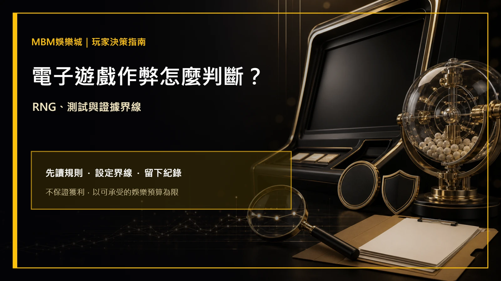 電子遊戲作弊怎麼判斷？RNG、測試與證據｜大老爺娛樂城