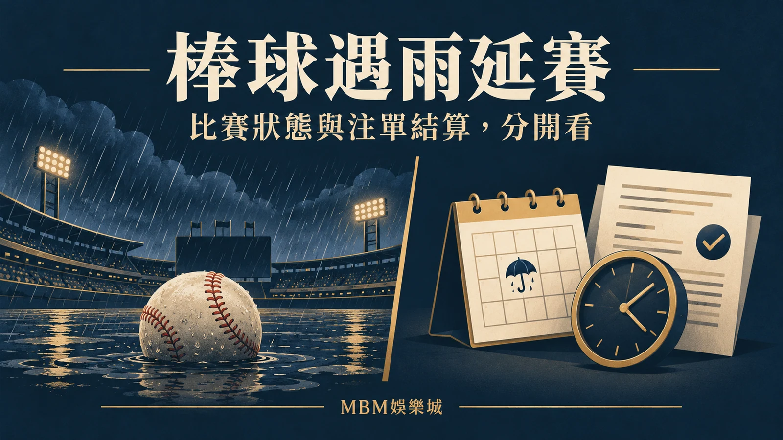 棒球遇雨延賽怎麼看？先分清賽事狀態與注單結算｜大老爺娛樂城